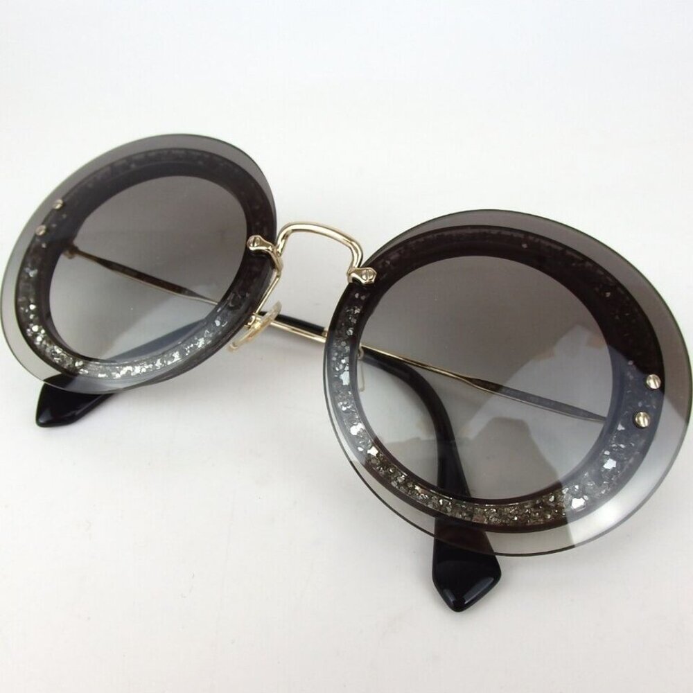Authentic Miu Miu Use-Oa7 140 2m Round Glitter 64… - image 2